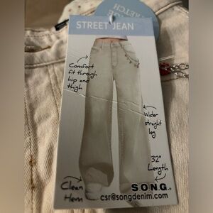 S.O.NG. Street Jeans Vintage Look w/Comfort Stretch Size 1/25 Sand Colored NWT